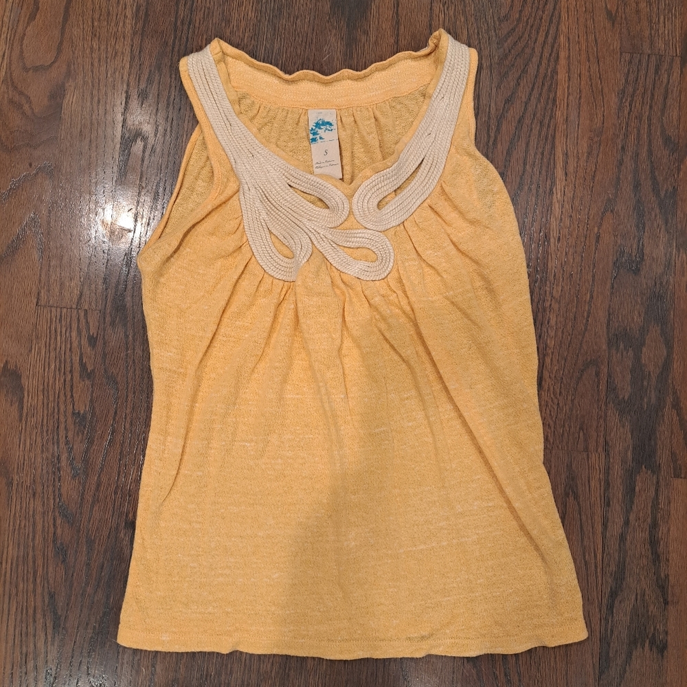 Anthropologie Tank Top with rope embellishments.